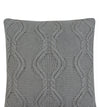 Pomme Cotton Knitted Decorative Cushion Cover Grey  Cable Texture Knit
