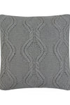 Pomme Cotton Knitted Decorative Cushion Cover Grey  Cable Texture Knit