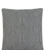 Pomme Cotton Knitted Decorative Cushion Cover Grey  Cable Texture Knit