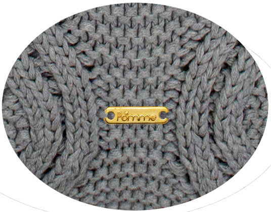Pomme Cable Knitted Ogee Decorative Cushion Cover (Grey)