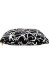Pomme Cotton Knitted Decorative Cushion Cover Dk Grey Ivory Geometrical Pattern