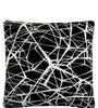 Pomme Cotton Knitted Decorative Cushion Cover Dk Grey Ivory Geometrical Pattern