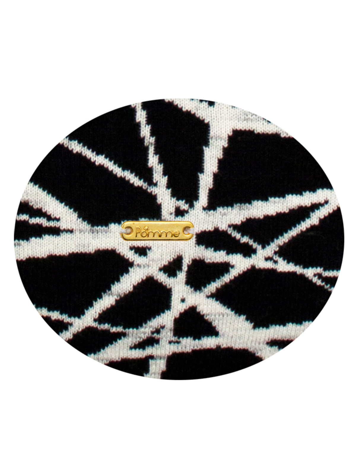 Pomme Cotton Knitted Geometrical Decorative Cushion Cover (Dark Grey & Ivory)