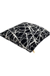 Pomme Cotton Knitted Decorative Cushion Cover Dk Grey Ivory Geometrical Pattern