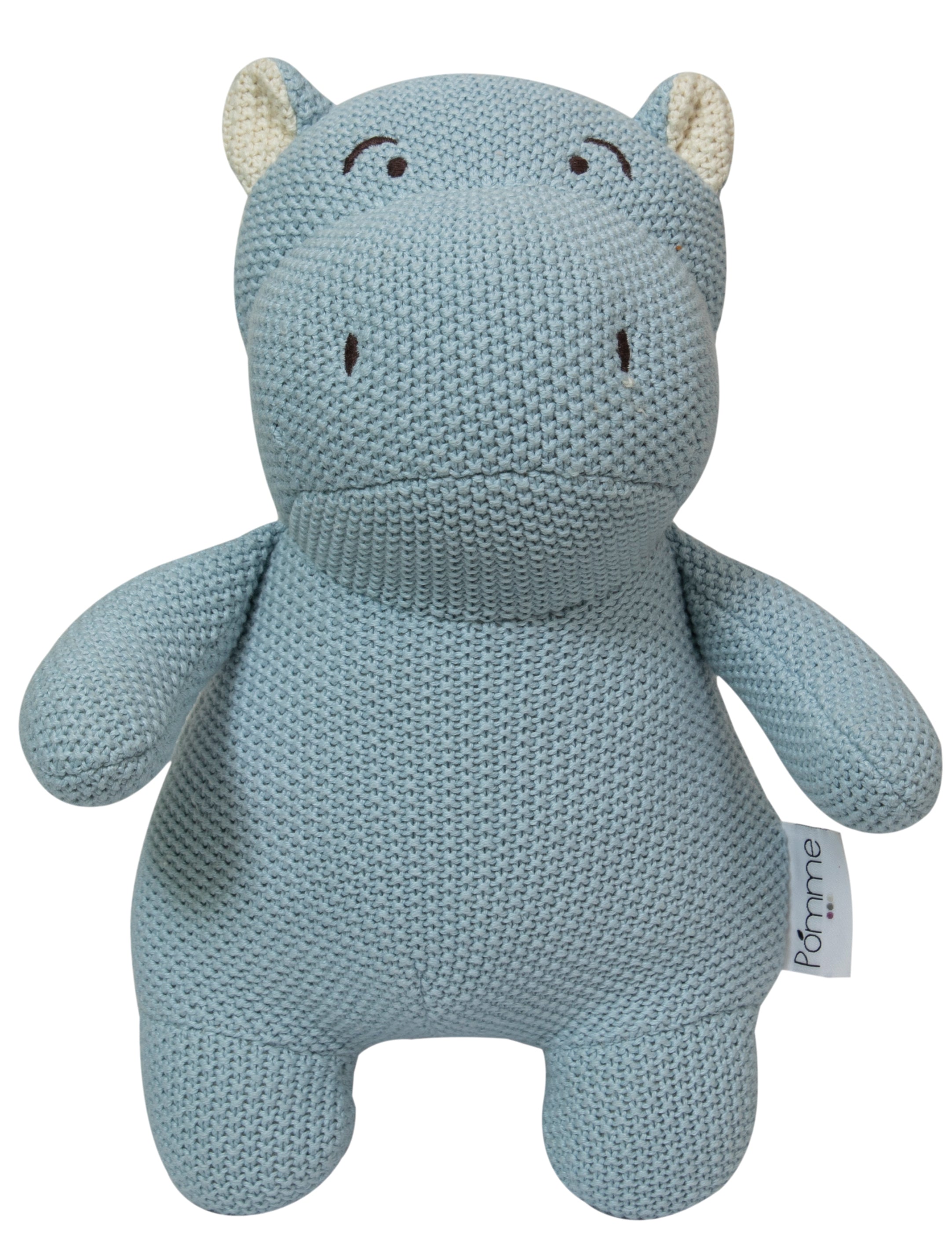 Knitted Hippo Soft Toy