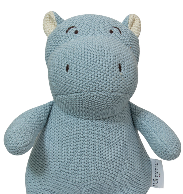 Knitted Hippo Soft Toy