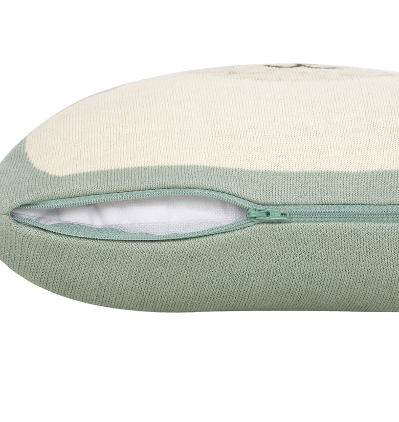 Kids Cushion Cover With Cute Sheep Pattern Ivory/ Grey Mel/ Baby Boy Blu