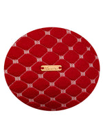 Load image into Gallery viewer, Pomme Cotton Knitted Decorative Cushion Cover Red Melange with Ivory 3D Quilted