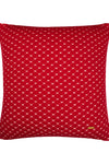 Pomme Cotton Knitted Decorative Cushion Cover Red Melange with Ivory 3D Quilted