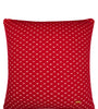 Pomme Cotton Knitted Decorative Cushion Cover Red Melange with Ivory 3D Quilted