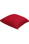 Pomme Cotton Knitted Decorative Cushion Cover Red Melange with Ivory 3D Quilted