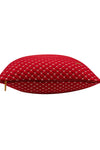 Pomme Cotton Knitted Decorative Cushion Cover Red Melange with Ivory 3D Quilted
