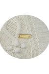 Pomme Cotton Knitted Decorative Cushion Cover Ivory  Cable Texture Knit