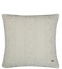Pomme Cotton Knitted Decorative Cushion Cover Ivory  Cable Texture Knit
