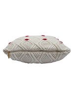 Load image into Gallery viewer, Pomme Cotton Knitted Decorative Cushion Cover Ivory Red Cable With Bubble Texture Knit