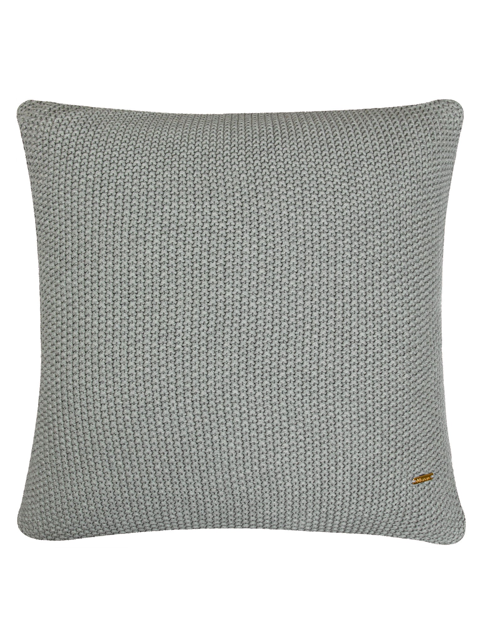 Pomme Cotton Knitted Decorative Cushion Cover Grey Mini Moss Knit
