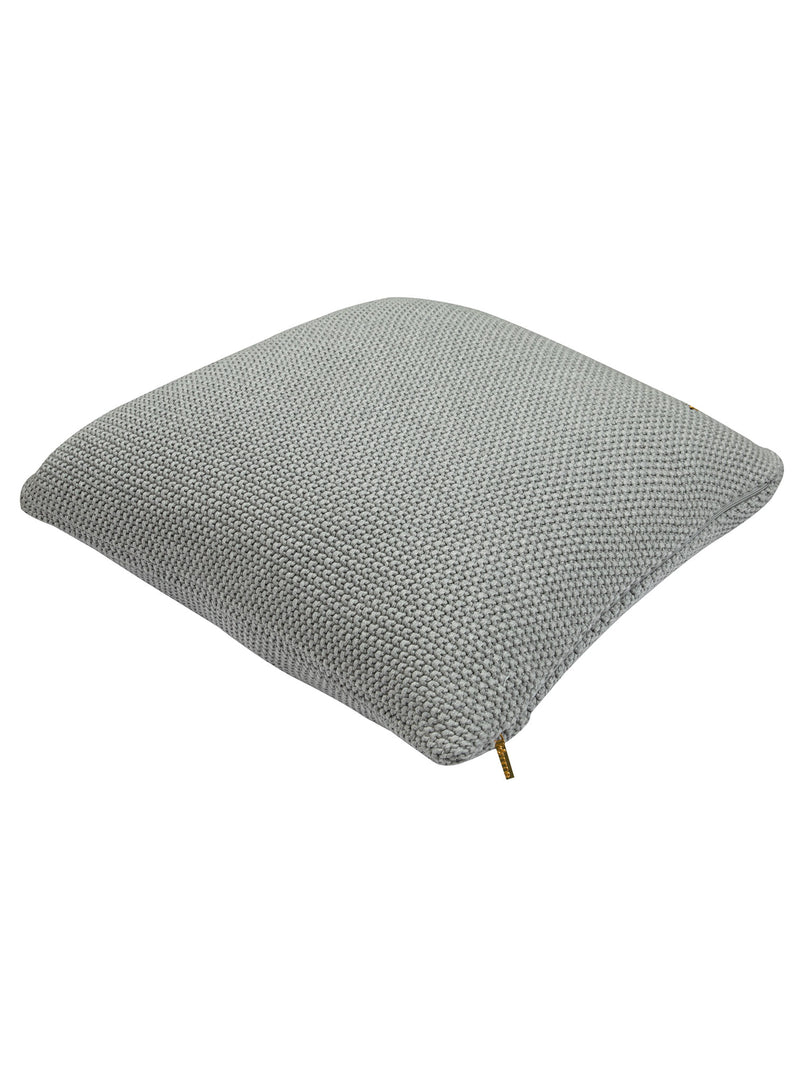 Pomme Cotton Knitted Decorative Cushion Cover Grey Mini Moss Knit