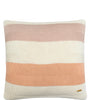 Pomme Cotton Knitted Decorative Cushion Cover Blush Ivory Broad Stripe