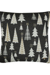 Pomme Cotton Knitted Decorative Cushion Cover Dk Grey Ivory Christmas Tree Pattern