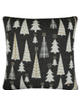 Pomme Cotton Knitted Decorative Cushion Cover Dk Grey Ivory Christmas Tree Pattern