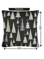 Load image into Gallery viewer, Pomme Cotton Knitted Decorative Cushion Cover Dk Grey Ivory Christmas Tree Pattern