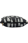 Pomme Cotton Knitted Decorative Cushion Cover Dk Grey Ivory Christmas Tree Pattern