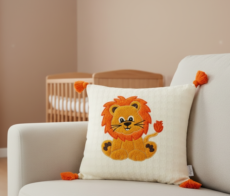 Pomme Lion Quilted Cushion Cover (Square)