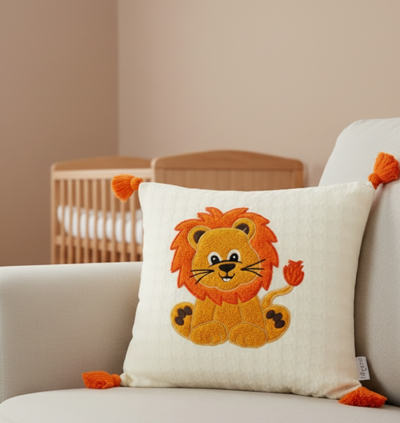 Pomme Lion Quilted Cushion Cover (Square)