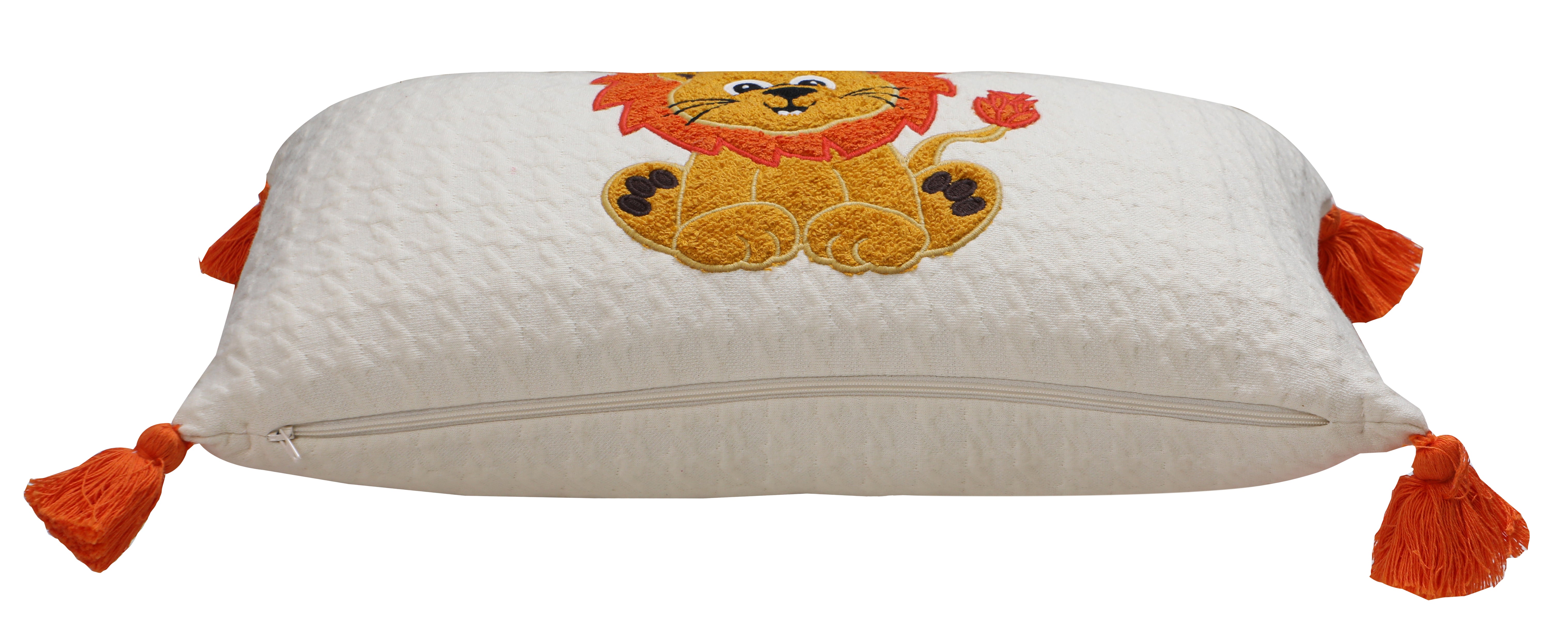 Kids Cushion Cover With Cute Quilt Lion Pattern