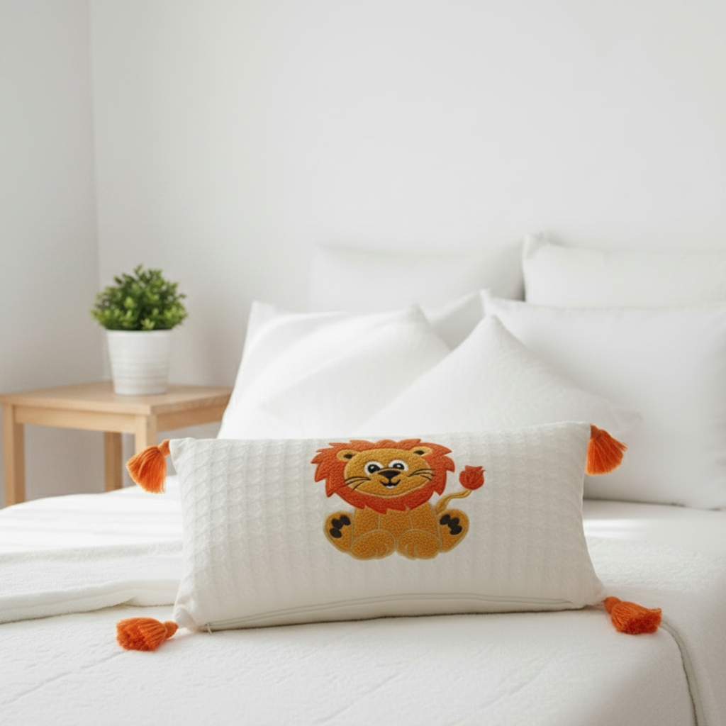 Pomme Lion Quilted Cushion Cover (Rectangular)