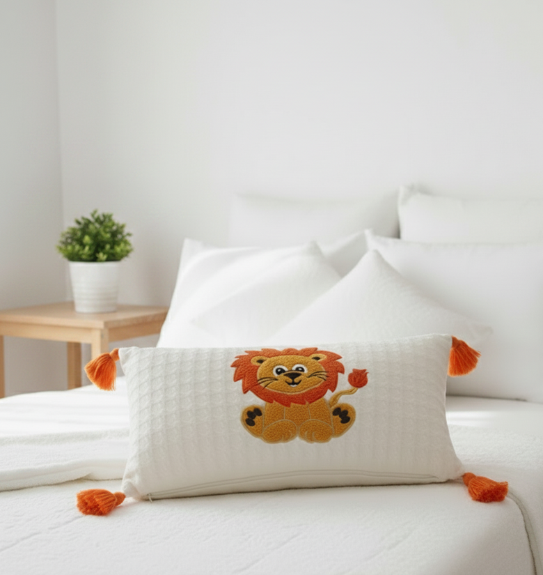 Pomme Lion Quilted Cushion Cover (Rectangular)