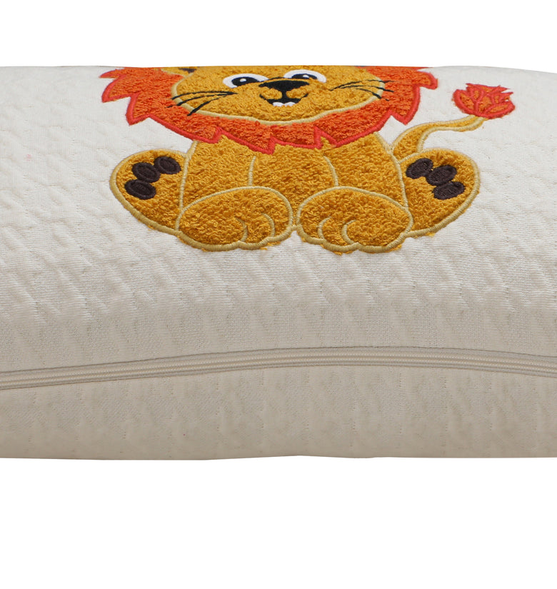 Kids Cushion Cover With Cute Quilt Lion Pattern
