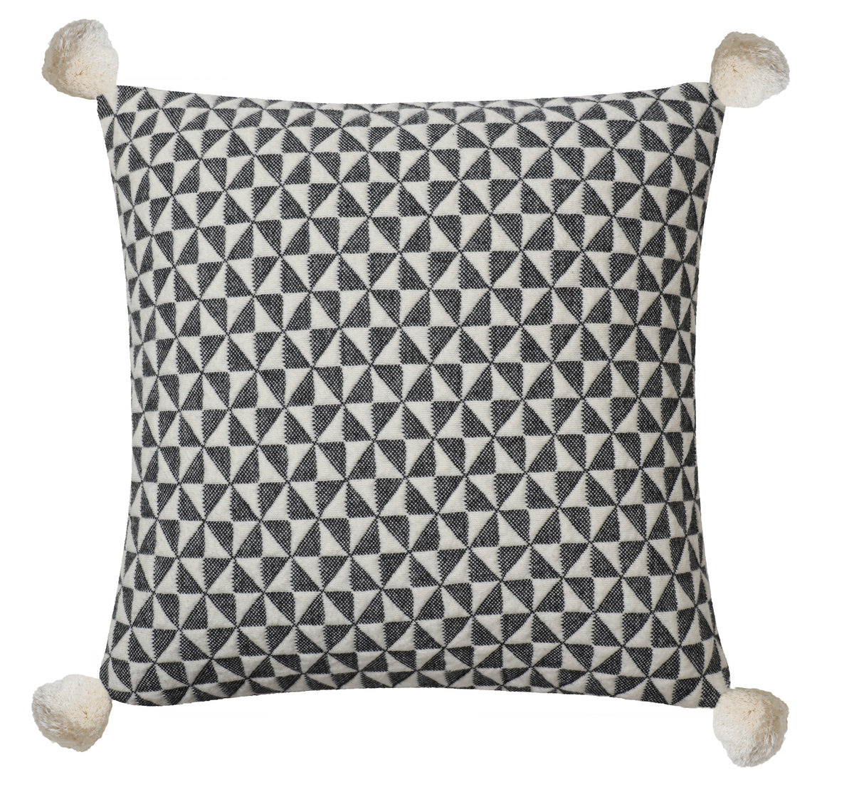 Pomme Quilt Pattern Cushion Cover (Ivory & Dark Grey)