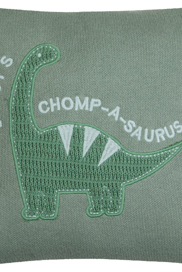 Kids Cushion Cover With Cute Dino Pattern Feldspar Sky Blue