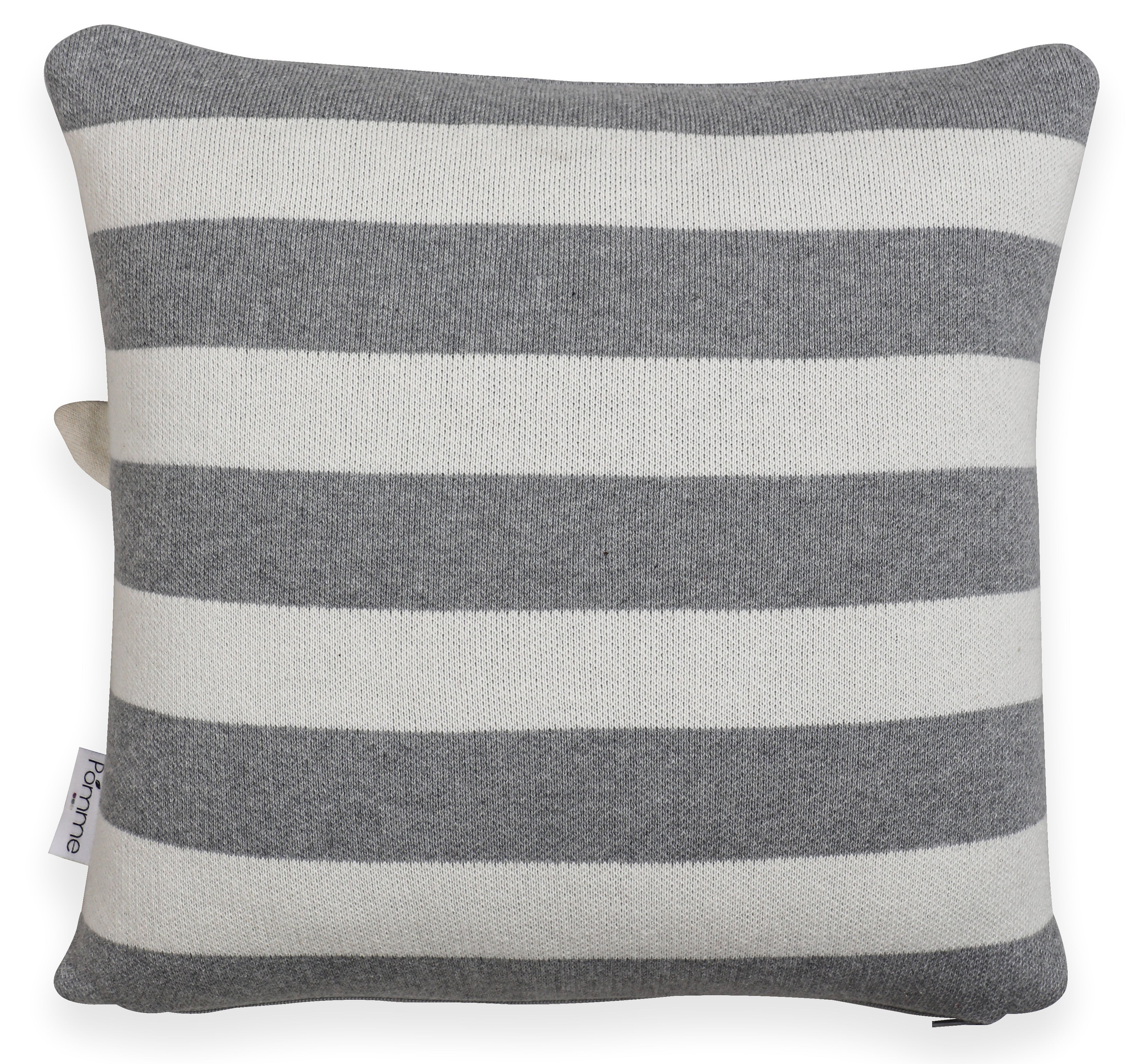 Kids Cushion Cover With Cute Zebra Pattern Ivory Grey Mel