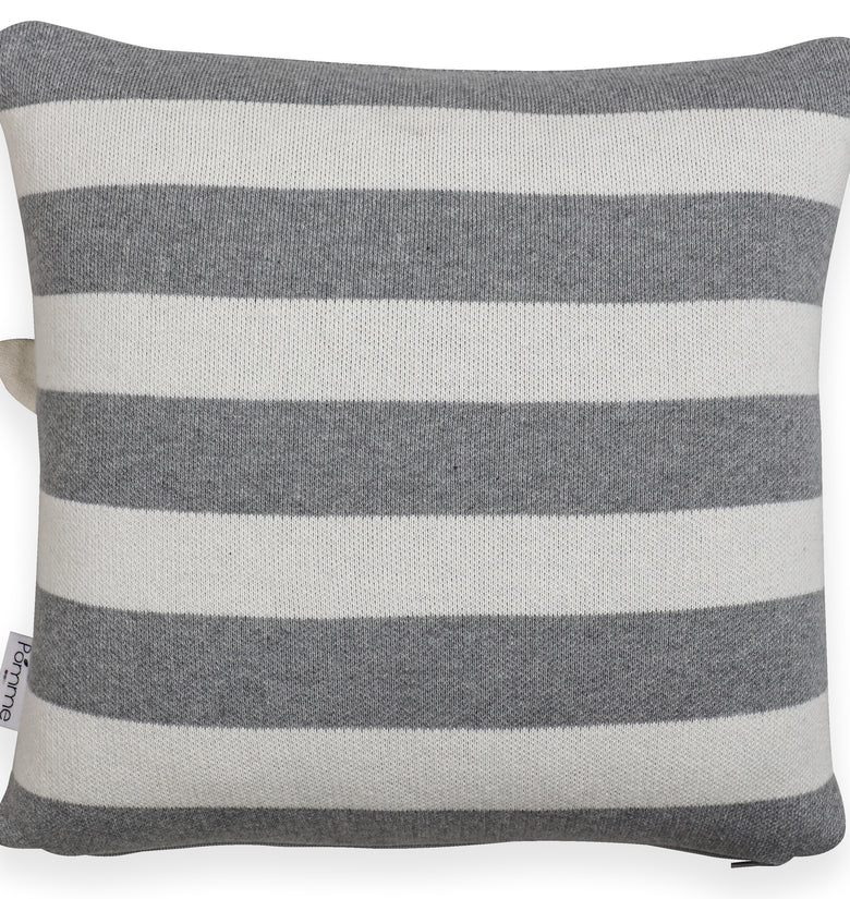 Kids Cushion Cover With Cute Zebra Pattern Ivory Grey Mel