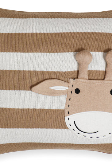 Kids Cushion Cover With Cute Giraffe Pattern Ivory Tanin