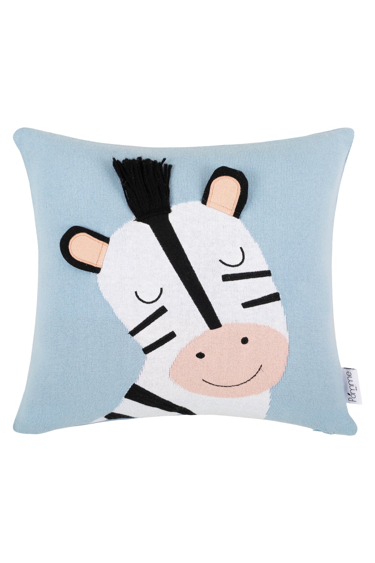 Pomme Cotton Knitted Zebra Cushion Cover