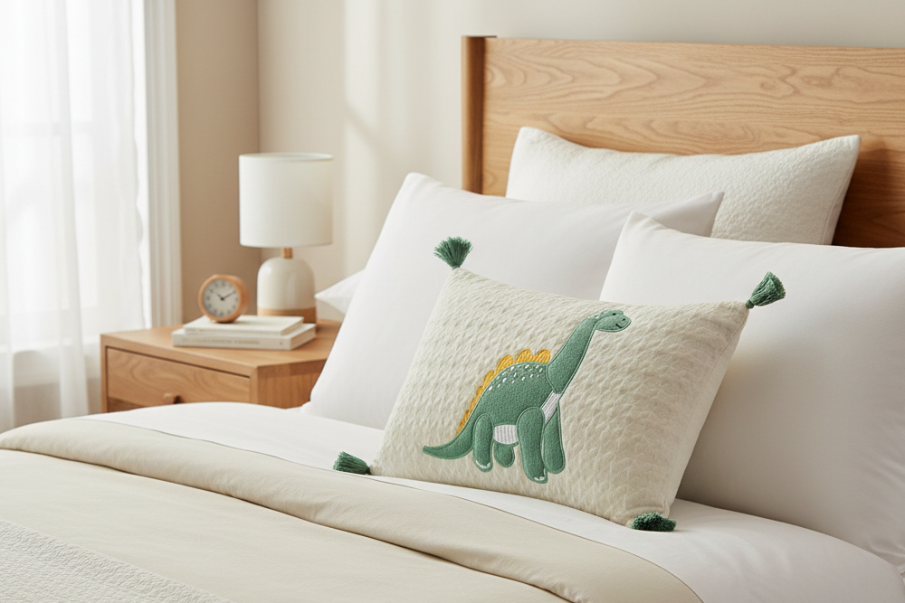 Pomme Quilted Dino Cushion Cover