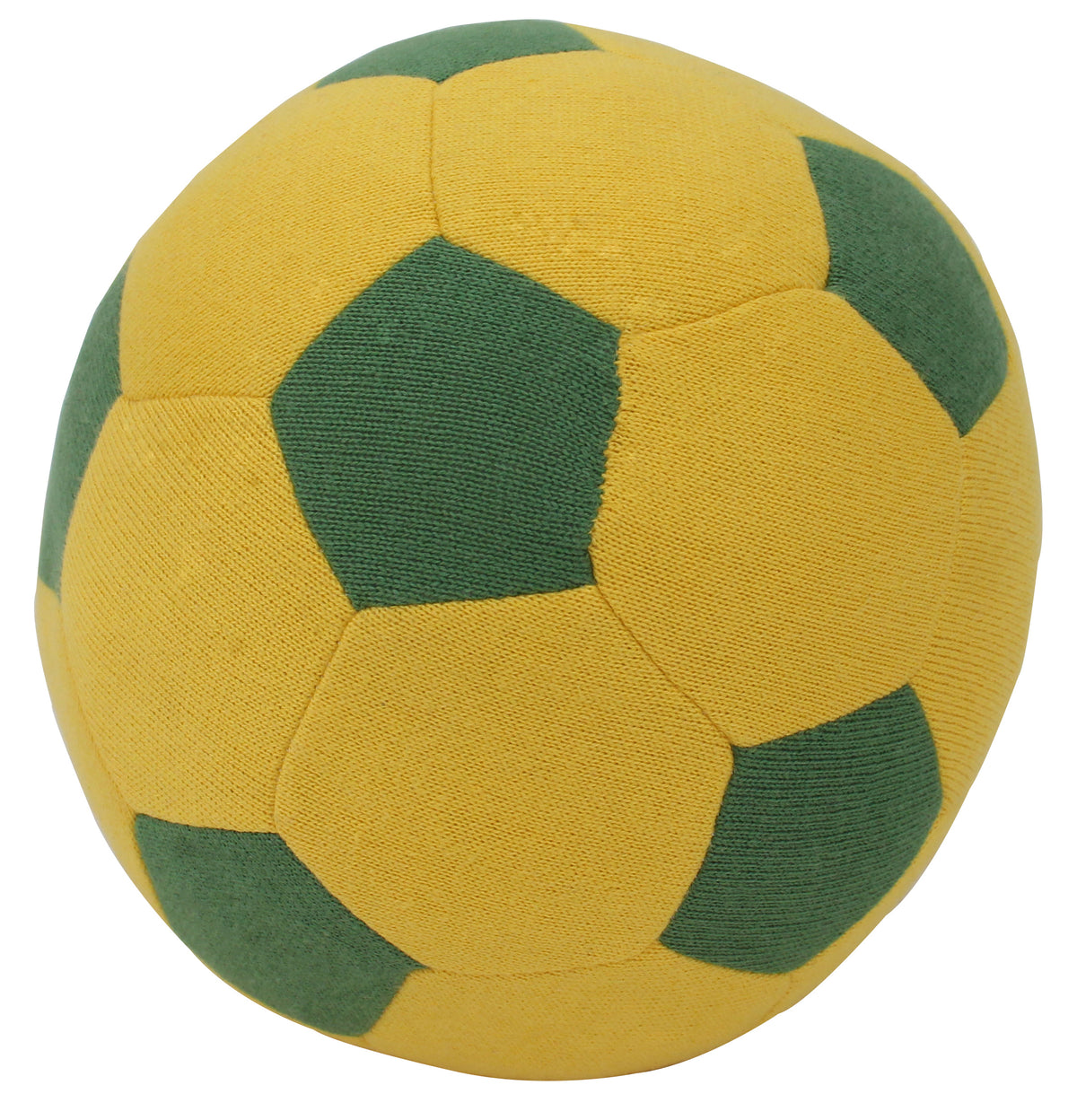 Pomme Knitted Soccer Soft Stuffed Ball (Yellow & Green)