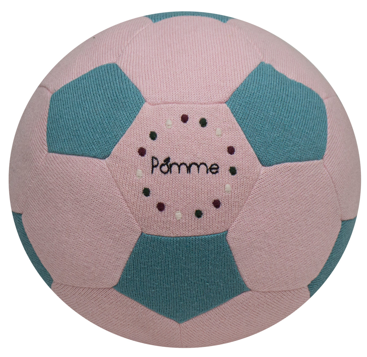 Pomme Knitted Soccer Soft Stuffed Ball ( Candy Pink & Baby Blue)