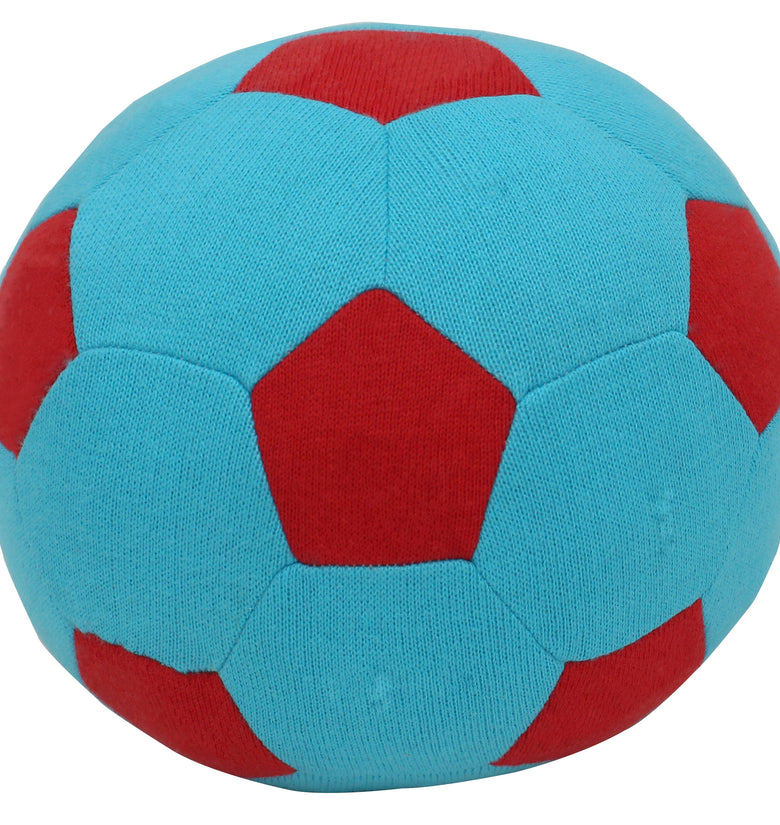 Knitted Ball Soft Toy Red Norse Blue