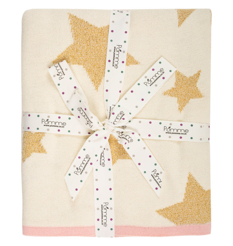 Kids Blanket With Cut Stars Pattern