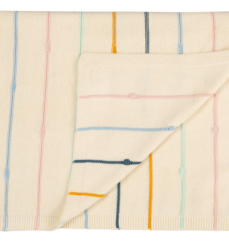 Kids Blanket With Cute Rainbow Stripe Pattern