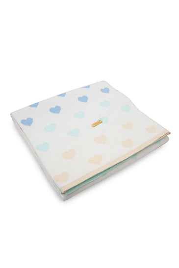 Heart Pattern Knitted Baby Blanket