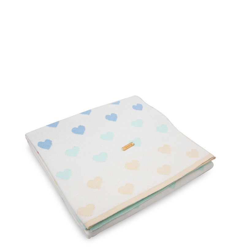 Heart Pattern Knitted Baby Blanket