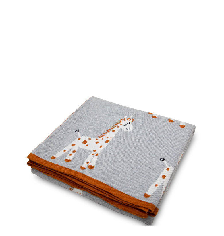 Giraffe Pattern Knitted Baby Blanket