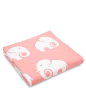 Elephant Pattern Knitted Baby Blanket