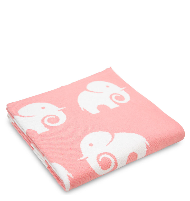 Elephant Pattern Knitted Baby Blanket