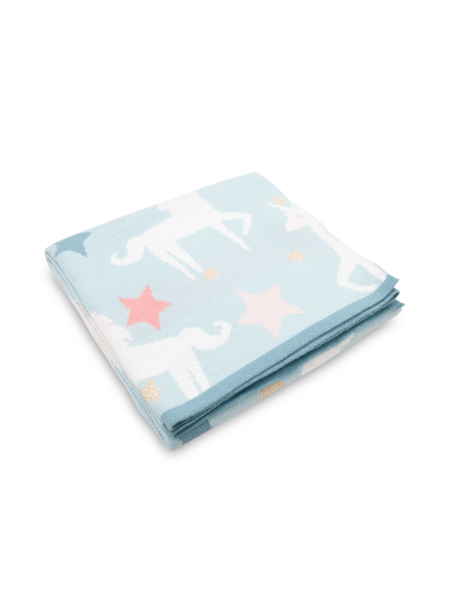 Horse Pattern Knitted Baby Blanket